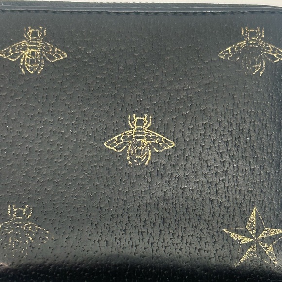 Gucci Black Zippy Wallet with Gold Bee and Star Design - Picture 7 of 10